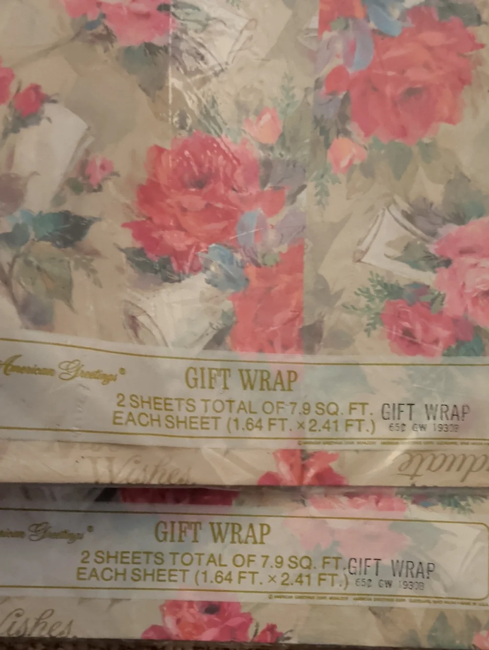 Lot of 20 Vintage Flat Gift Wrap Packs Hallmark American Greetings NOS Crafting